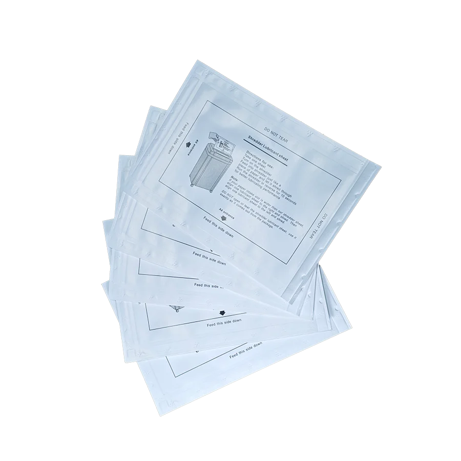 Shredder Lubricant Sheets, 5 Sheets - Non-Toxic, Unscented Lubricating Paper for All Cross-Cut & Strip-Cut Paper Shre