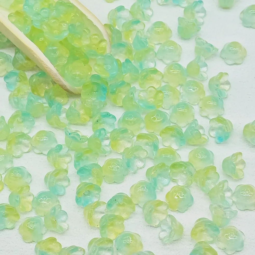 

50pcs/set 7X12mm Colorful Bellflower Lampwork Beads Glass Beads Flower Bellflower Glass Beads Colorful Accessories