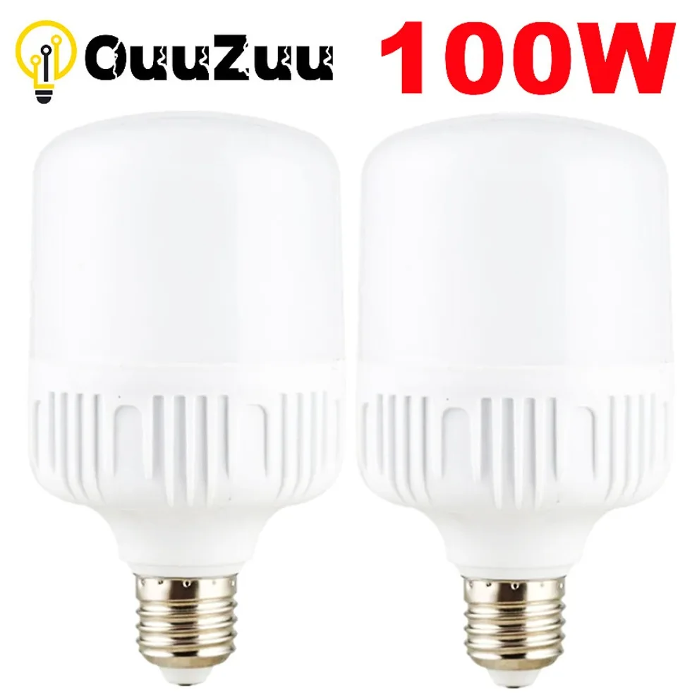 LED 고휘도 나사 입 전구, 깜박임 없는 눈 보호, 높은 방열, 100W E27, 220V 백색광