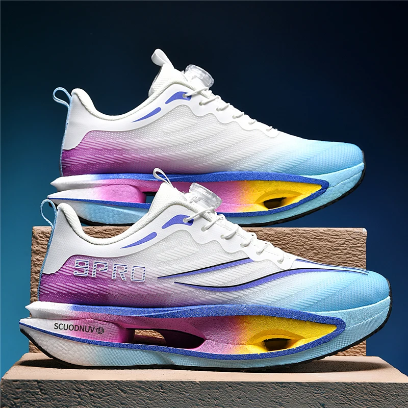Men Casual Sports Running Shoes Carbon Board Marathon Training Breathable Women's Jogging Athletic Nonskid Walking Sneakers