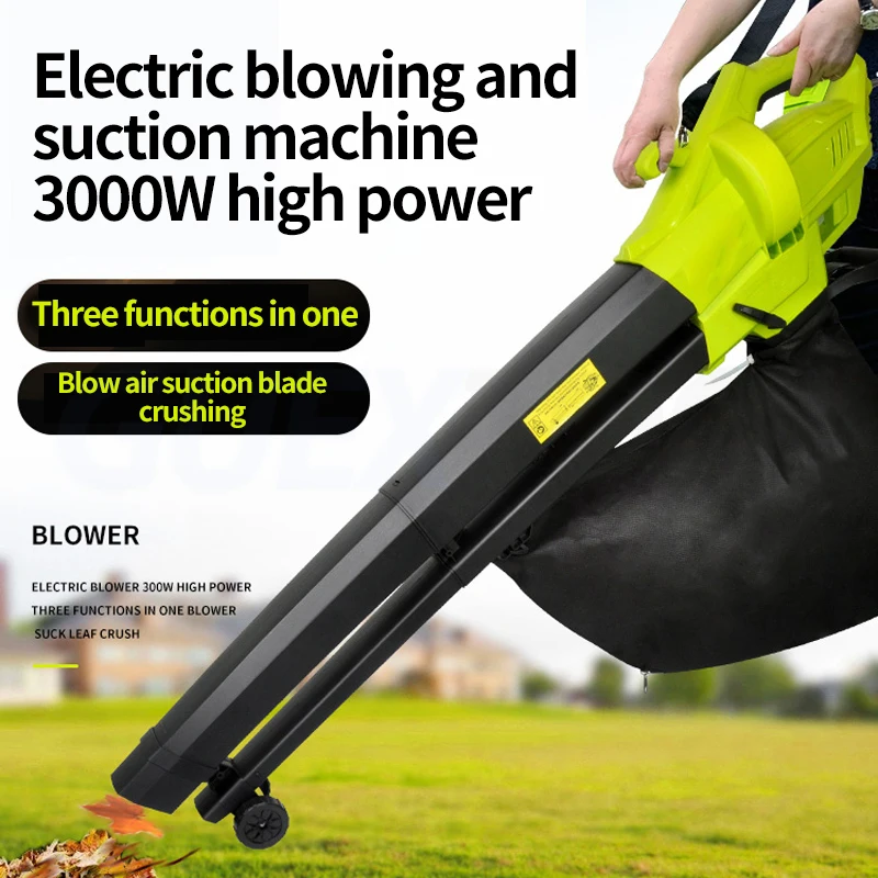 

3000W Dual-purpose Leaf Vacuum Cleaner Electric Leaf Blower High-power Industrial Dust Collector Leaf Crusher Blower 15M