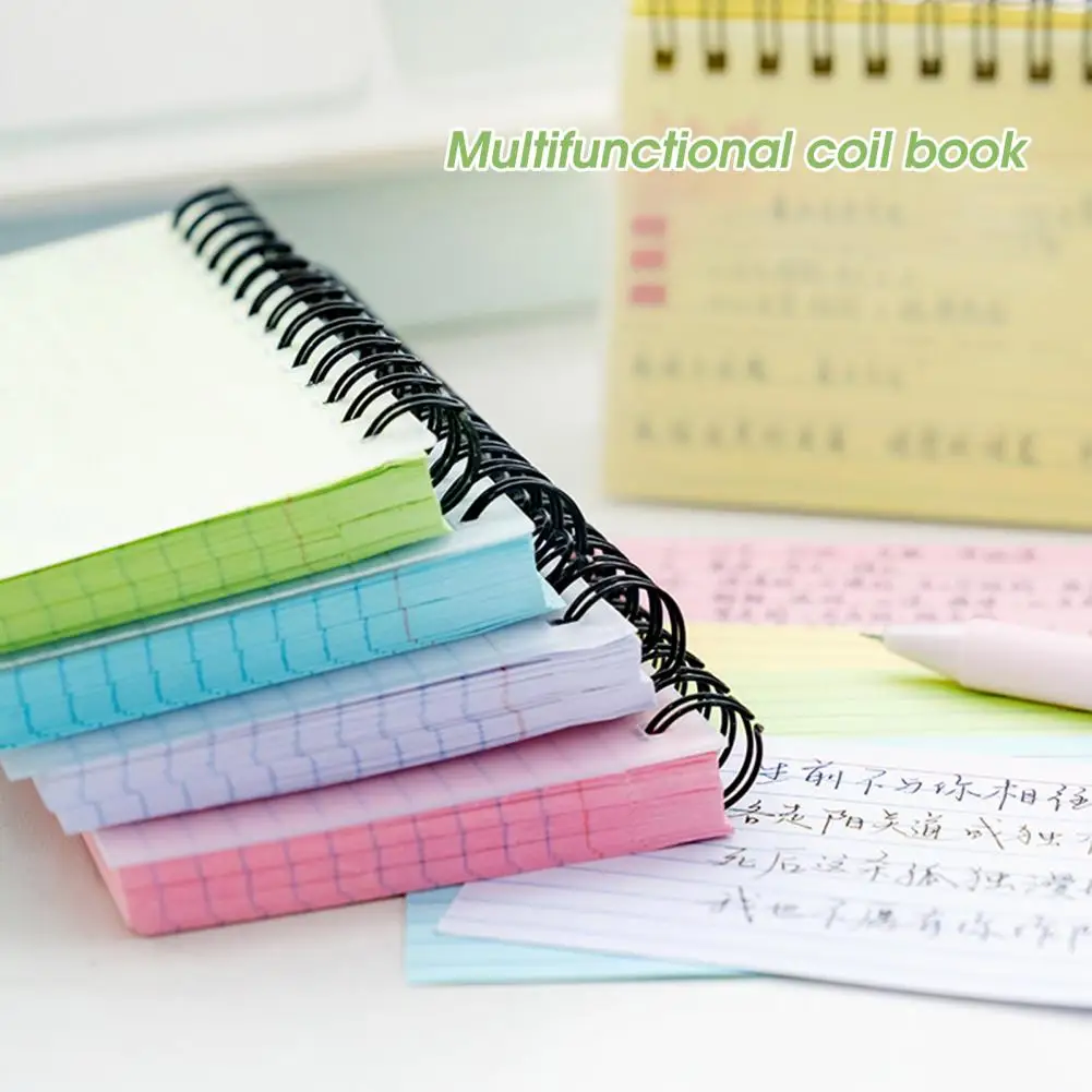 Candy Color Horizontal Line Thickened Coil Book Staff Meeting Index Memo Book School Office Home Memory Learning To-do List