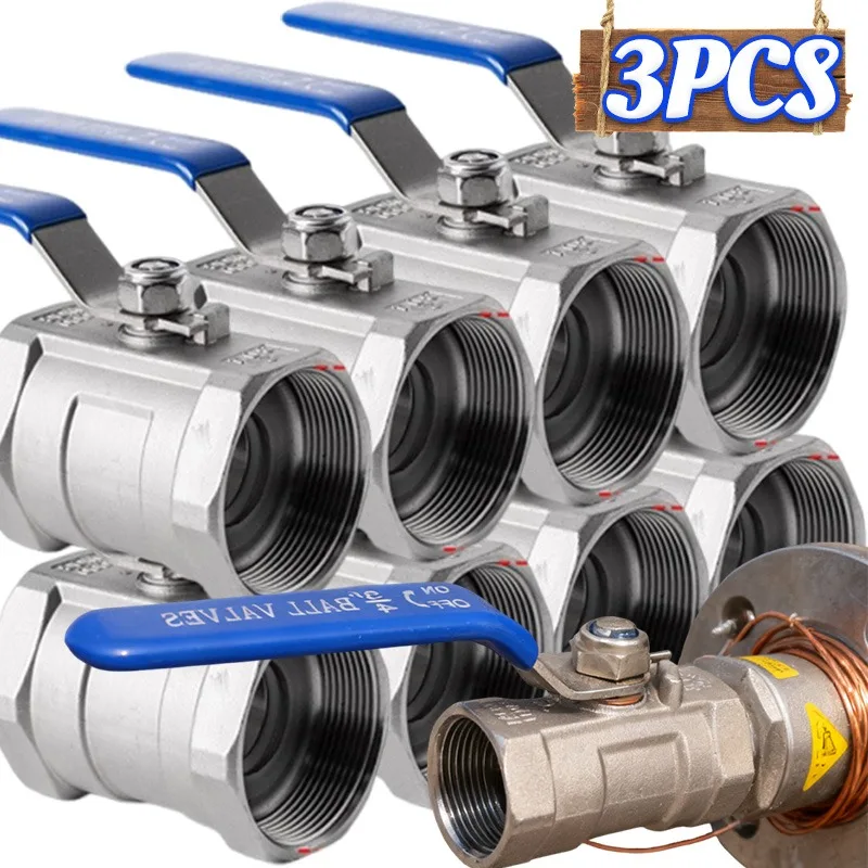 

Stainless Steel Ball Valve 1/4" 3/8" 1/2" 3/4" Threaded Hose Connector High Pressure Coupler Adapter Leakproof Water Stop Valve