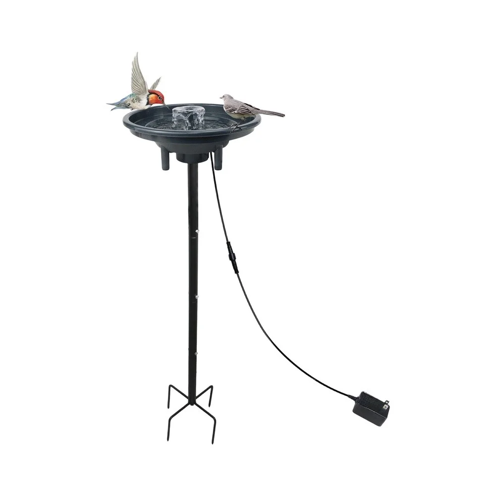 Hanging Rail Mount Ground Insert Bird Bath Fountain with Combined Spray for Outdoor Garden Yard Use 6W Low Power