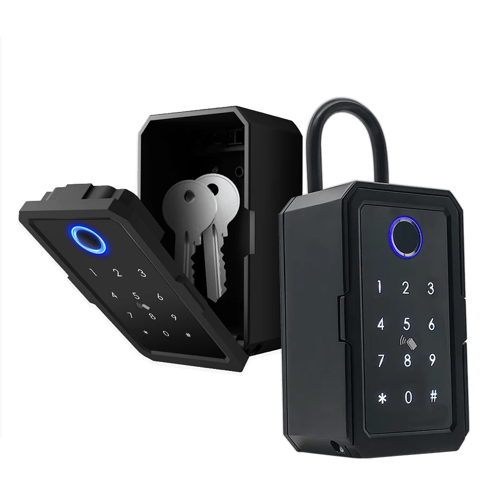 Tuya Smart Electronic Lock Fingerprint Key Box Wall Mounted Password Storage Bluetooth Password Mobile Control Smart Lock