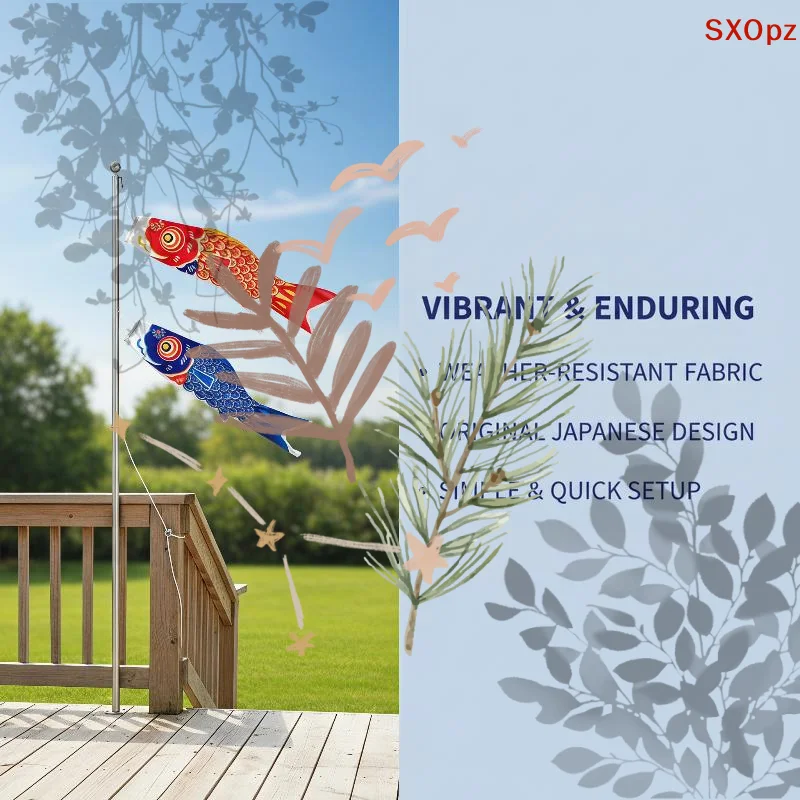 Colorful Japanese Style Windsock Carp Wind Sock Flag Mini Koinobori Gift Fish Wind Streamer Home