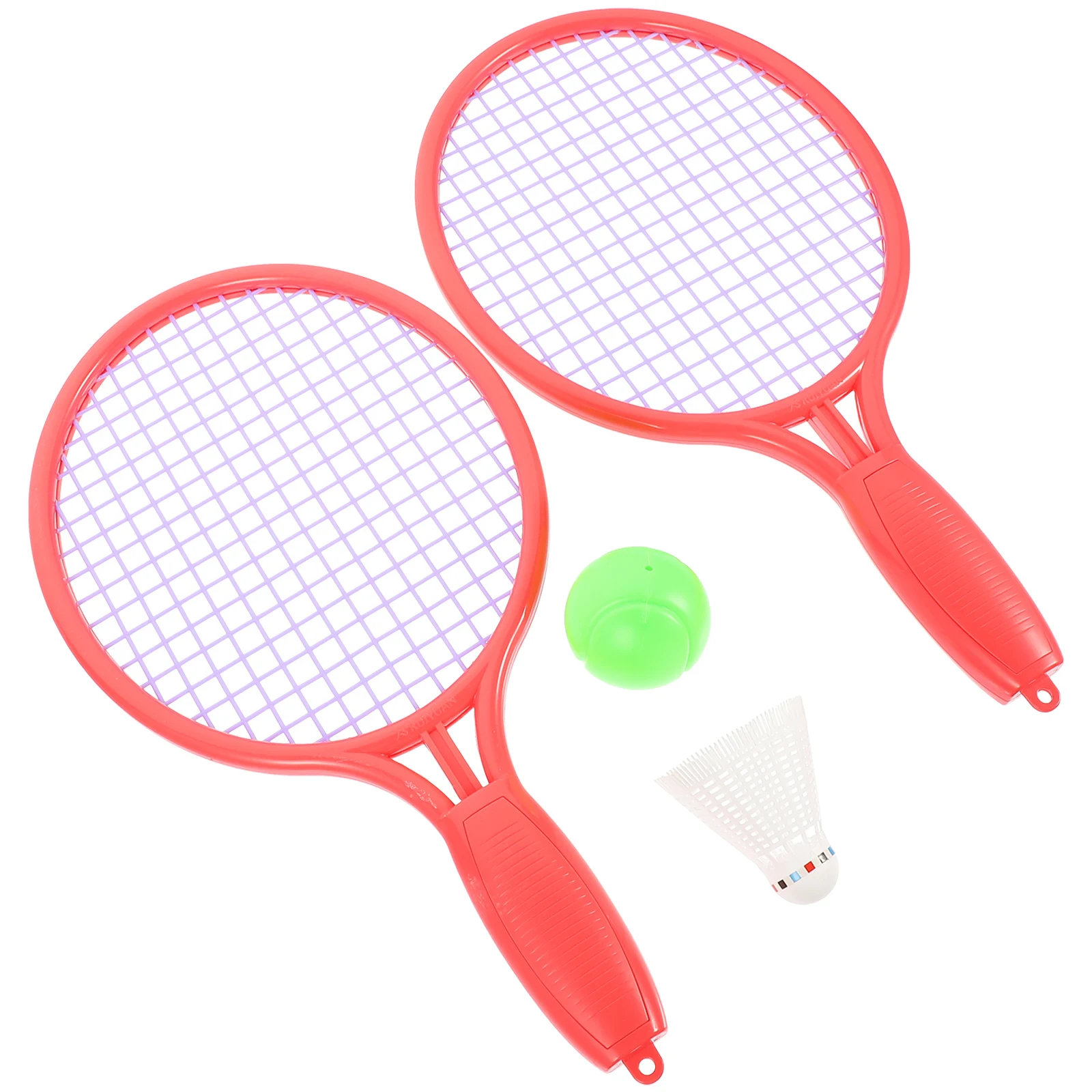 

Tennis Racket Set Kids Leisure Toy Red Plastic Sports Parent-child Outdoor Toys for Children Lightweight Portable Safe Flexible