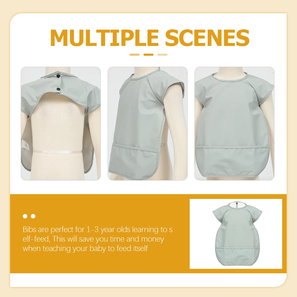 

Waterproof Baby Eating Bibs for Toddler Boy Girl 6 Months Drool Bibs Pocket Easy Wash PU Clothes Stain Resistant Gift