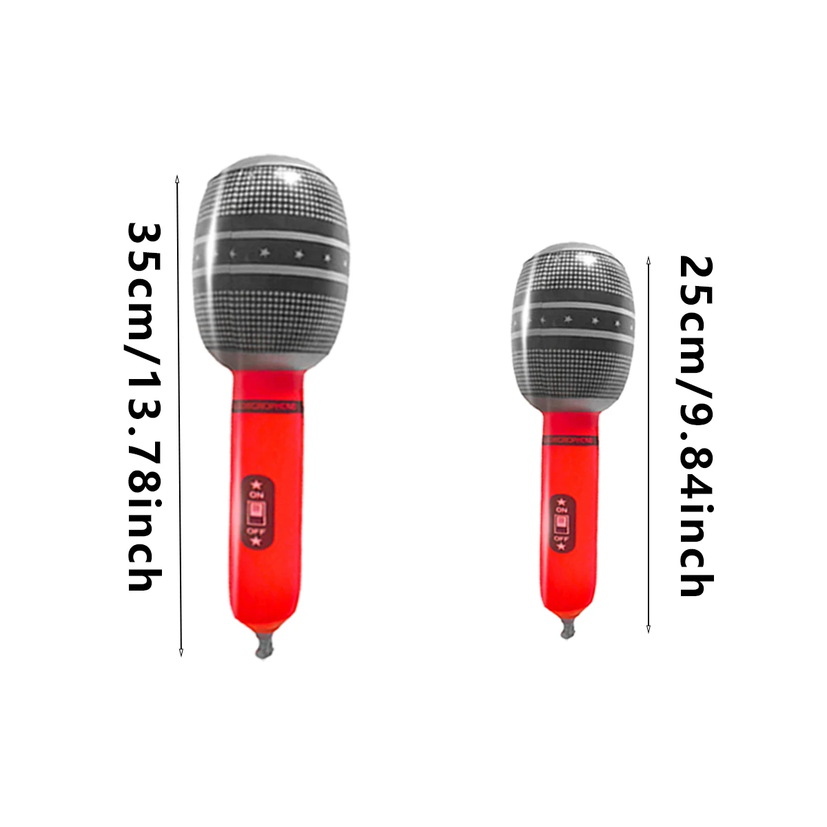 Sechs aufblasbare Mikrofone, dekorative Requisiten für Musikpartys, aufblasbare Musikinstrumente und Partyzubehör für den Haushalt. – Detail 1