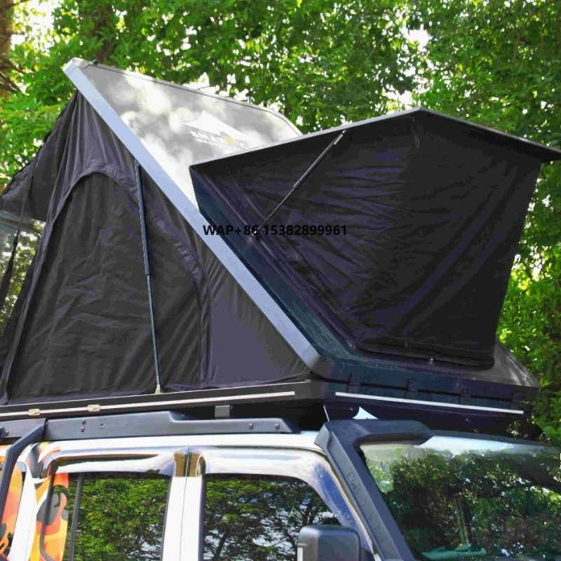 Australia Top Seller Outback Camping Aluminum Triangle Car Rooftop Tent Clamshell Aluminum 2 Person Hard Shell Roof Top Tent