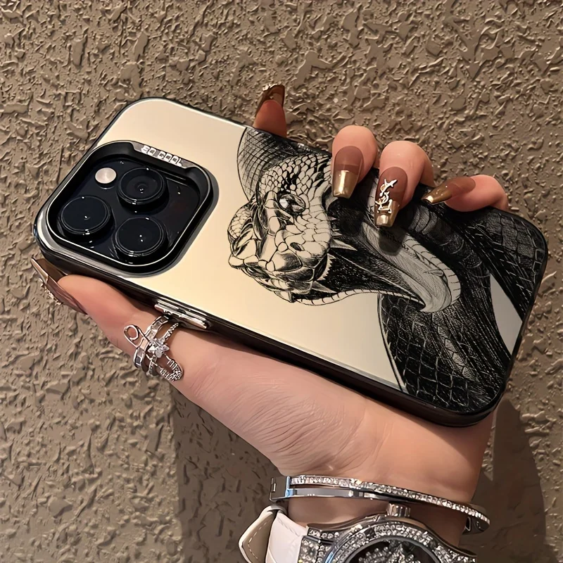 جراب هاتف جرافيك بتصميم كوبرا أسود لهاتف أيفون ، غطاء خلفي ، أيفون 16 ، 15 ، 14 ، 13 ، 12 ، 11 ، X ، XR ، XS ، SE2 ، SE ، 8 ، 7 ، plus Pro Max ، Mini ، PC #4