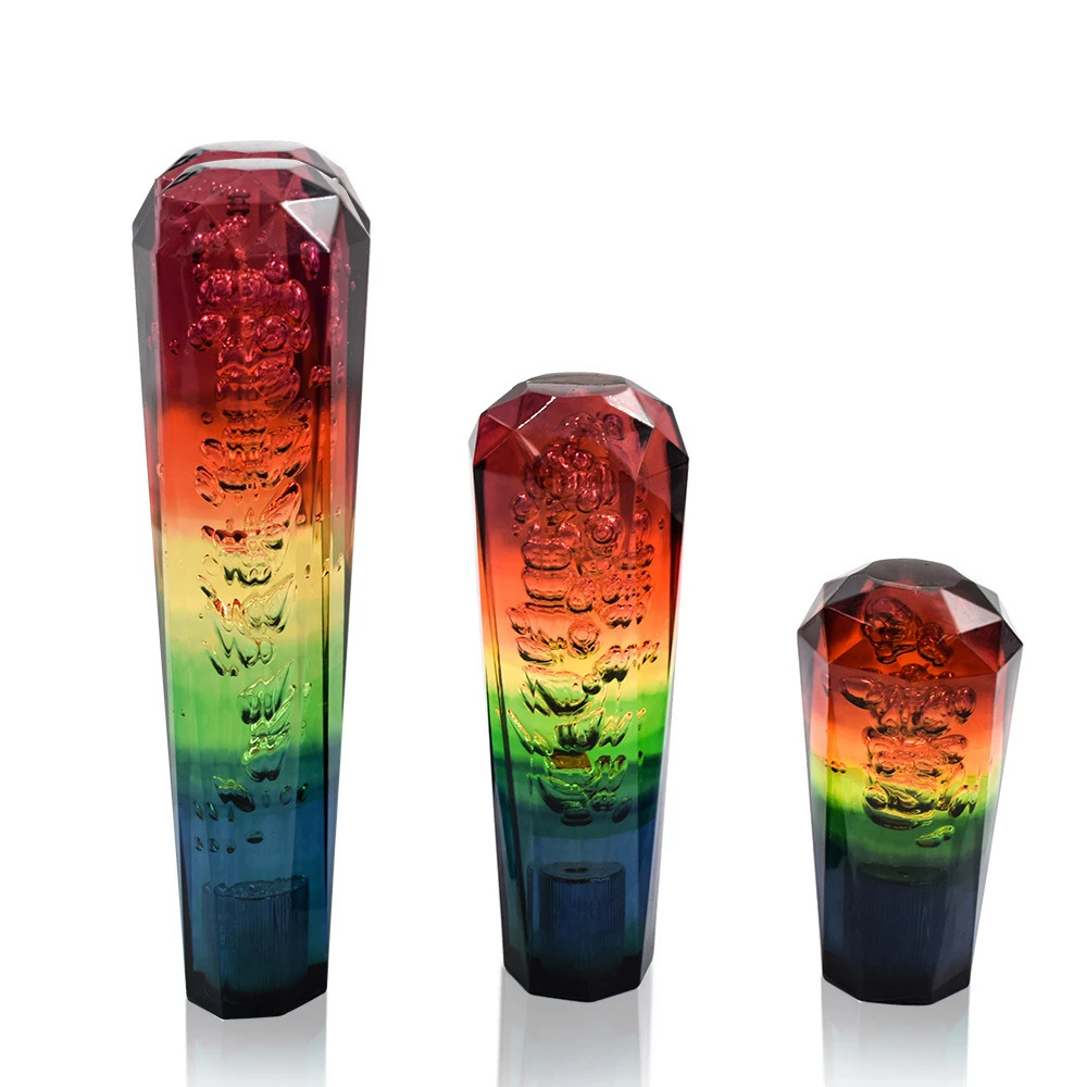 

Universal 10 15 20cm Car Stitching Color Multicolor Crystal Bubble Gear Shift Knob Colorful Shifter Lever AT MT