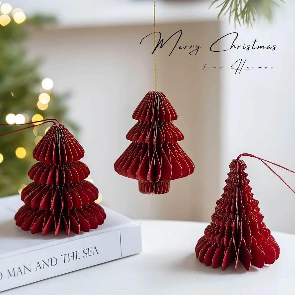 شجرة عيد الميلاد العسل الكرة الديكور ثلاثية الأبعاد عيد ميلاد سعيد زخرفة ورقة معلقة شجرة عيد الميلاد نموذج 2026 هدايا الحفلات نافيداد