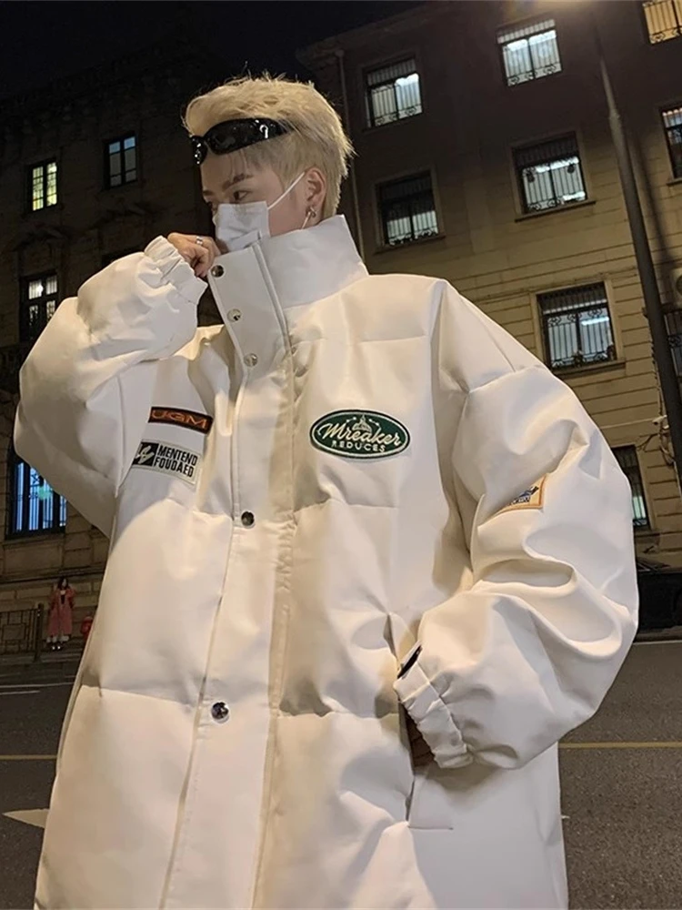 

Утепленная хлопковая куртка с воротником-стойкой для мужчин, зимнее повседневное пальто из искусственной кожи, теплое молодежное пальто, эксклюзивно онлайн