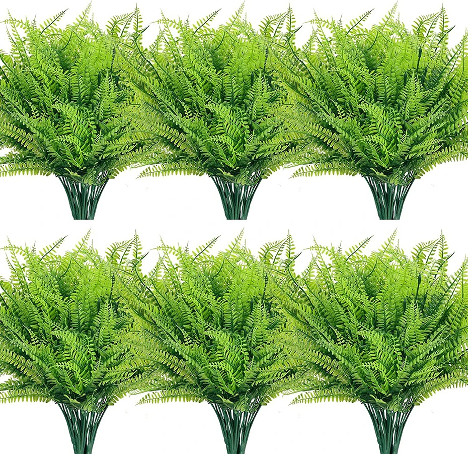 Fake Plastic Plants Decorations With 7 Branchs UV Resistant For Outdoor Home Kitchen Decor Garden Decoration Artificial Plants