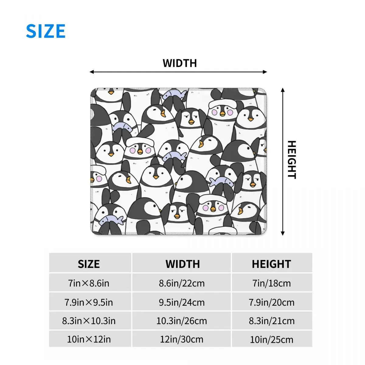 

Multi-size Mouse Pad Hand Drawn Penguin Set Gamer PC Laptop Mats Keyboard Carpet Computer Gaming Office Accessories Desk Mat