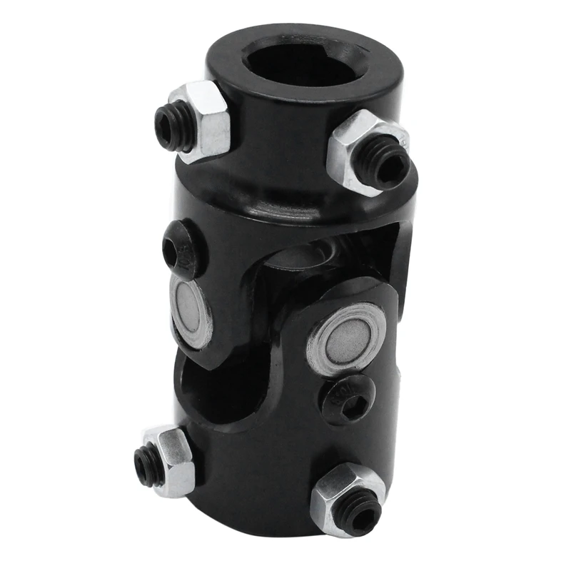 1Inch DD X 3/4Inch DD Black Universal Steering Shaft U Joint Coupler From 1Inch Column To 3/4Inch DD Shaft