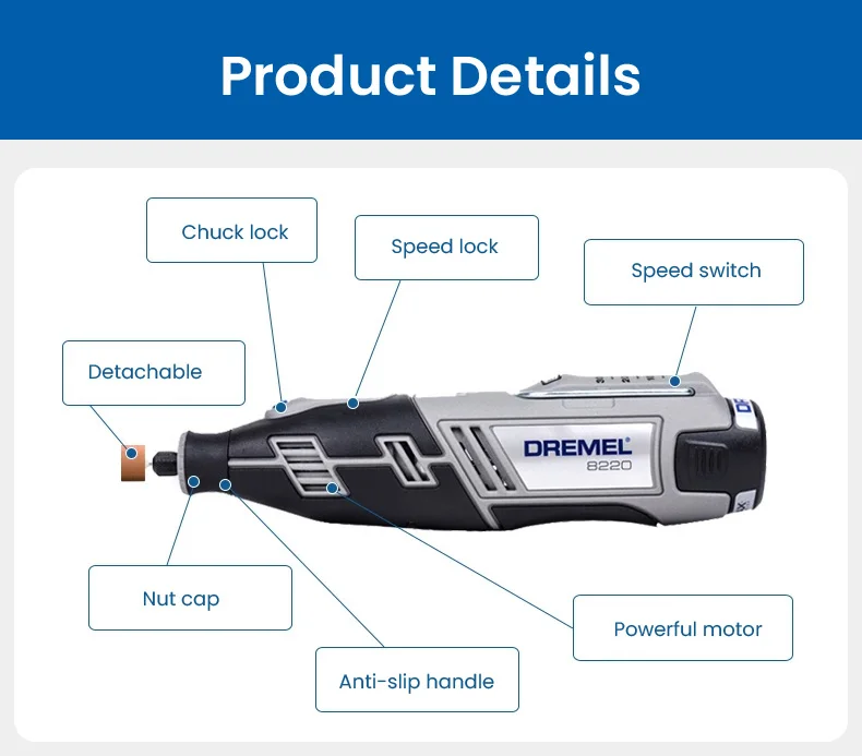 Dremel 32/39Pcs Accessories 8220/3000/4000 Wireless Professional Electric Grinder Wood Metal Ceramic Polishing Engraving Sanding