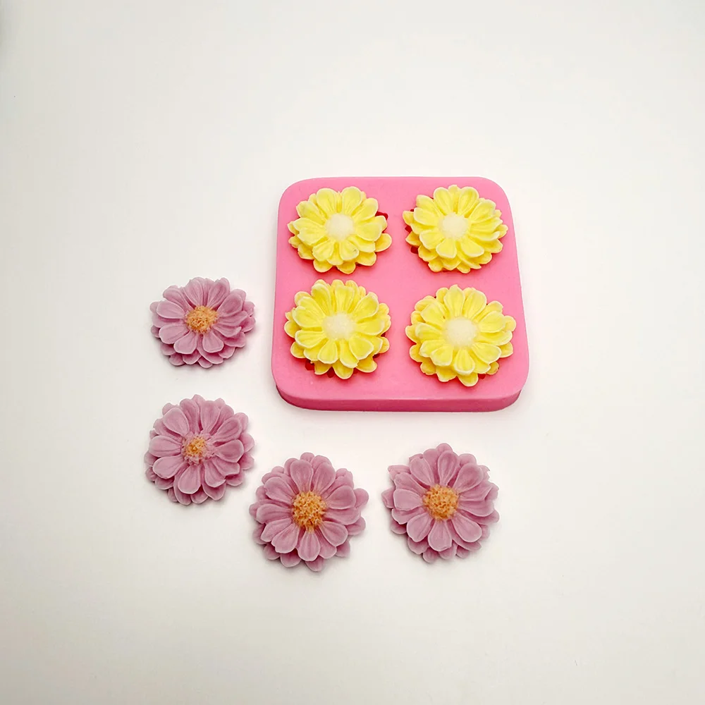 Daisy Flower  Silicone Mold Aromatherapy Gypsum Candle Soap Molds Soft Silicone Molds Creative DIY Mould Decorating Tools