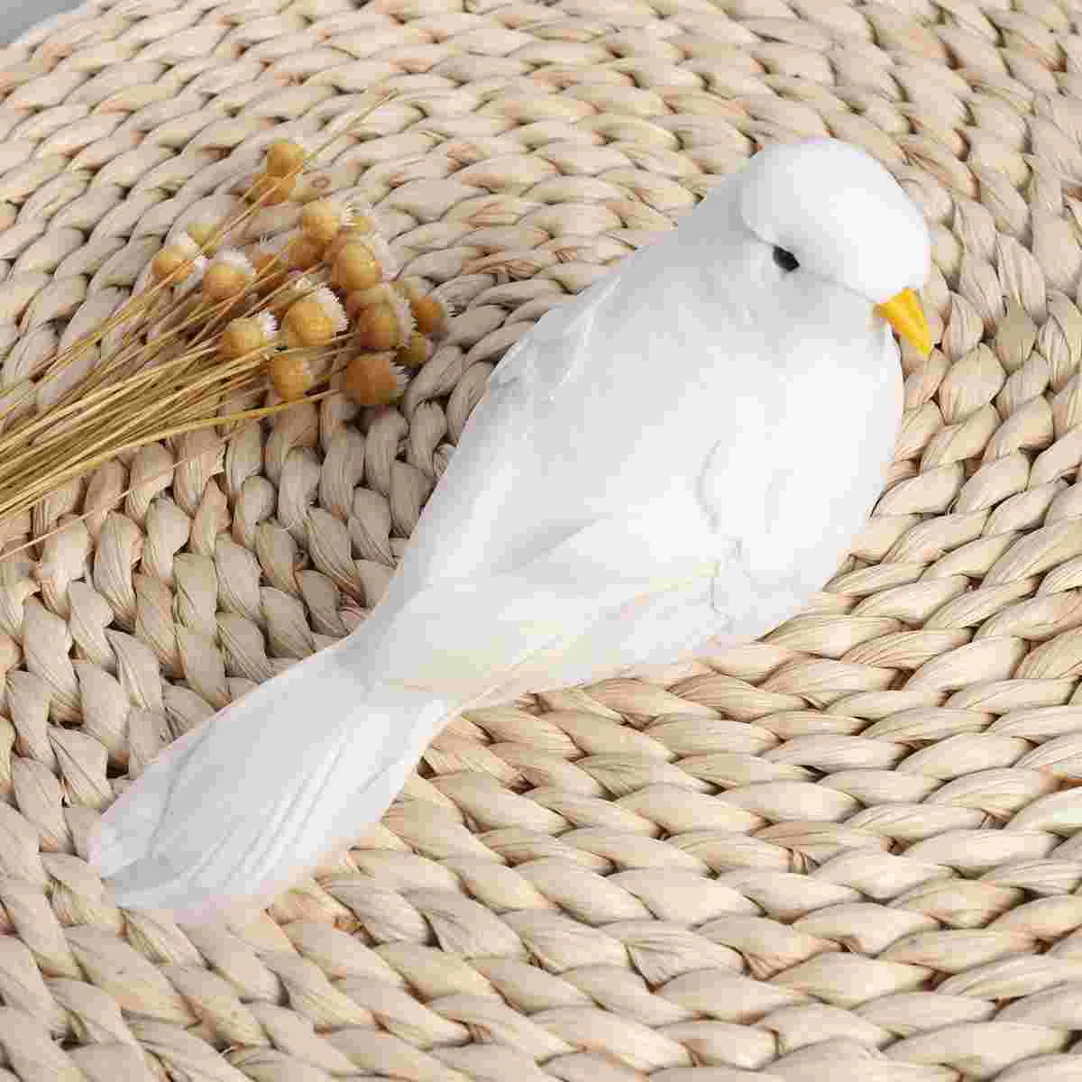 2PCS Artificial Birds Pigeons with Clips Photo Props Home Decoration artificial feature bird bird decoration