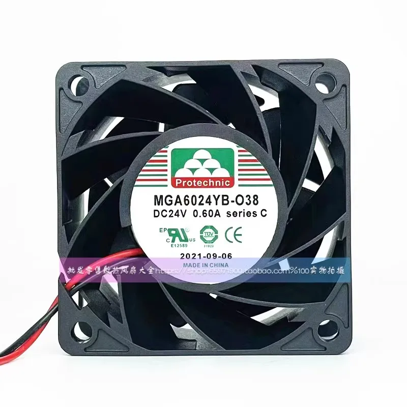 New CPU Fan for Protechnic MGA6024YB-O38 6038 6CM 24V 0.60A Inverter Cooling Fan 60*60*38mm