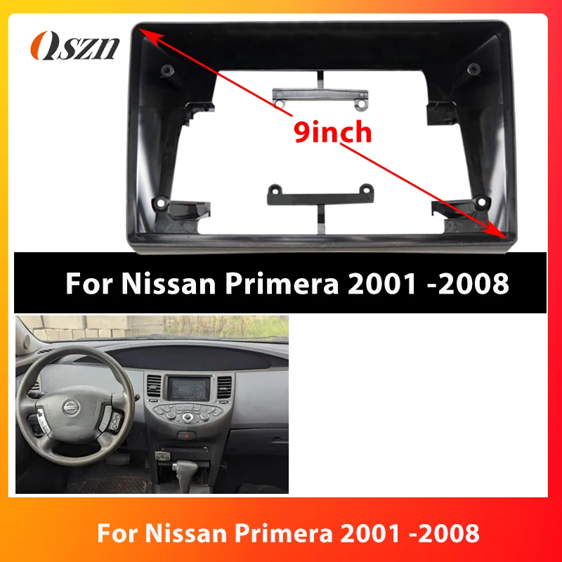 QSZN For Nissan Primera 2001 -2008 Car Radio Android MP5 Player Stereo Casing Frame 2Din Head Unit Fascia Dash Cover Kit