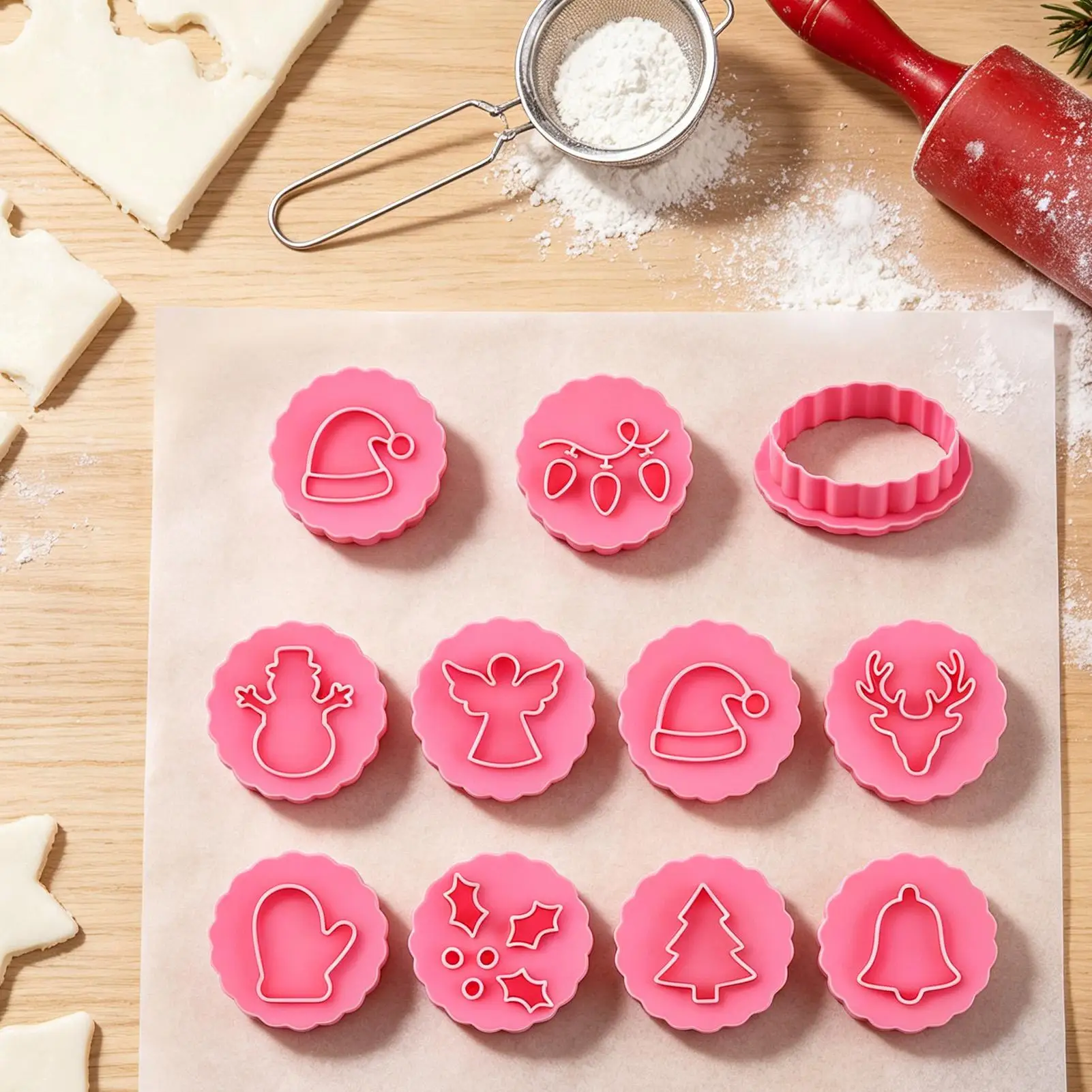 Christmas Thanksgiving Cookie Mold DIY Stamp Kitchen Baking Pastry Bakeware For Homemade Baking Decorating