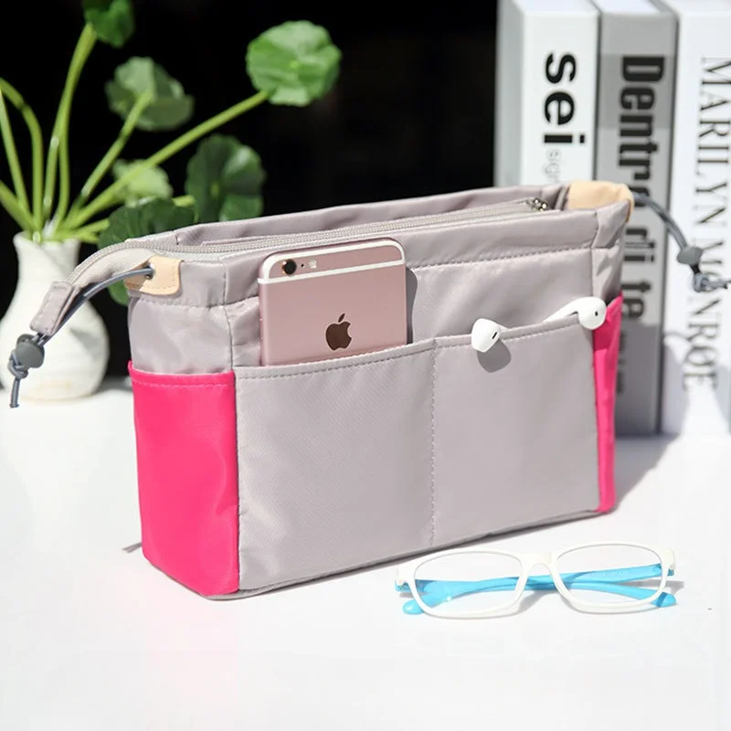 2024 New Contrast Color Bags Inner Bags Storage Bags Women's Cute Large Capacity Cosmetic Bag Organizing Bag Multi-Function