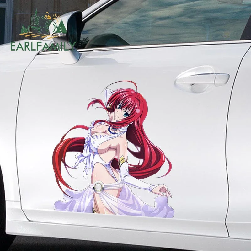 EARLFAMILY 43cm x 40.25cm For Sexy NSFW Rias Gremory Car Stickers Air Conditioner Auto Decal Car Goods Trunk Anime Accessories