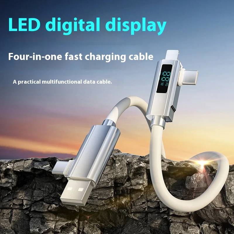 

5 in 1 Fast Charging Cable 65W USB C Multiport Cable 1M for iPhone 15/14/13 Samsung Huawei Xiaomi Android Phone Tablet Laptop