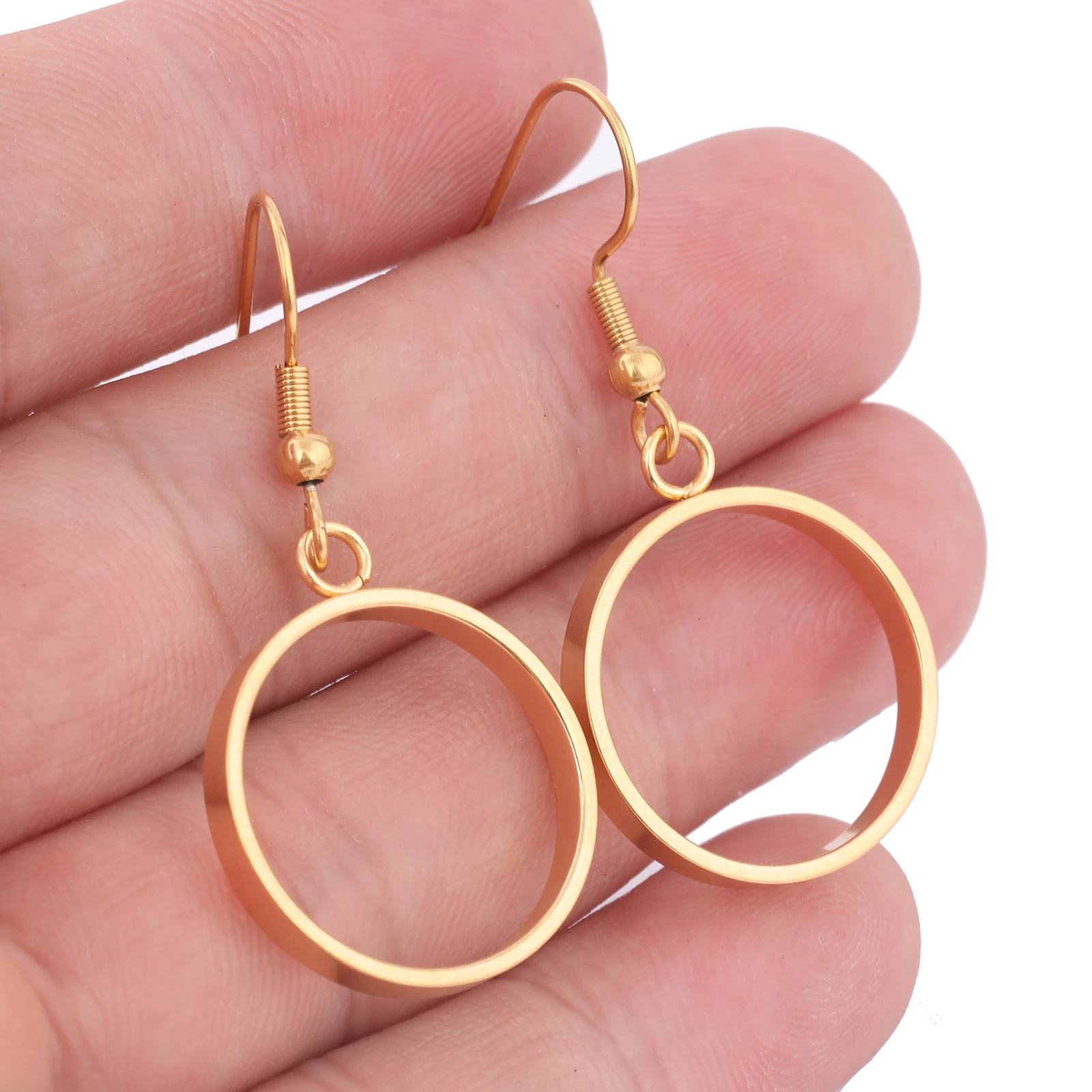6 Stück Edelstahl 18 mm Ohrring Lünette Rahmen Rohlinge DIY vergoldet Ohrringe Haken Erkenntnisse für Harz Schmuckherstellung