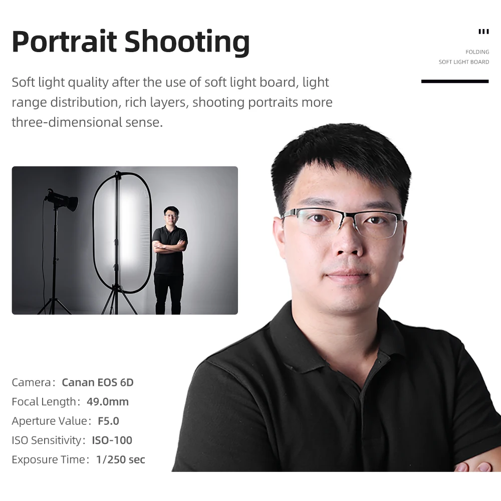 AMBITFUL 80x120 سنتيمتر 100x150 سنتيمتر 150x200 سنتيمتر المحمولة البيضاوي متعدد القرص شفافة الأبيض عاكس للطي استوديو صور الناشر #3