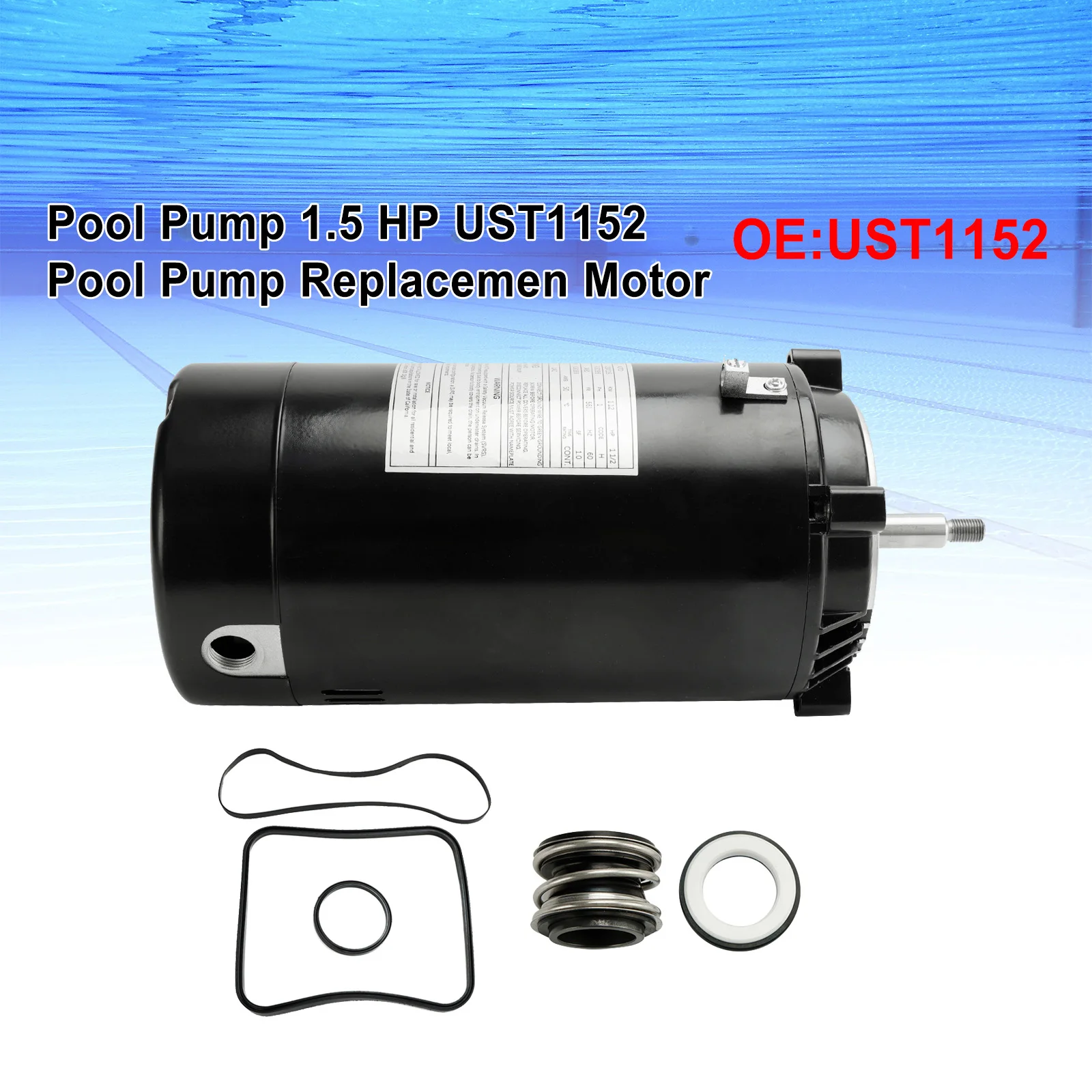 Artudatech Pool Pump 1.5 HP UST1152 Pool Pump Replacemen Motor For HAYWARD SUPER PUMP