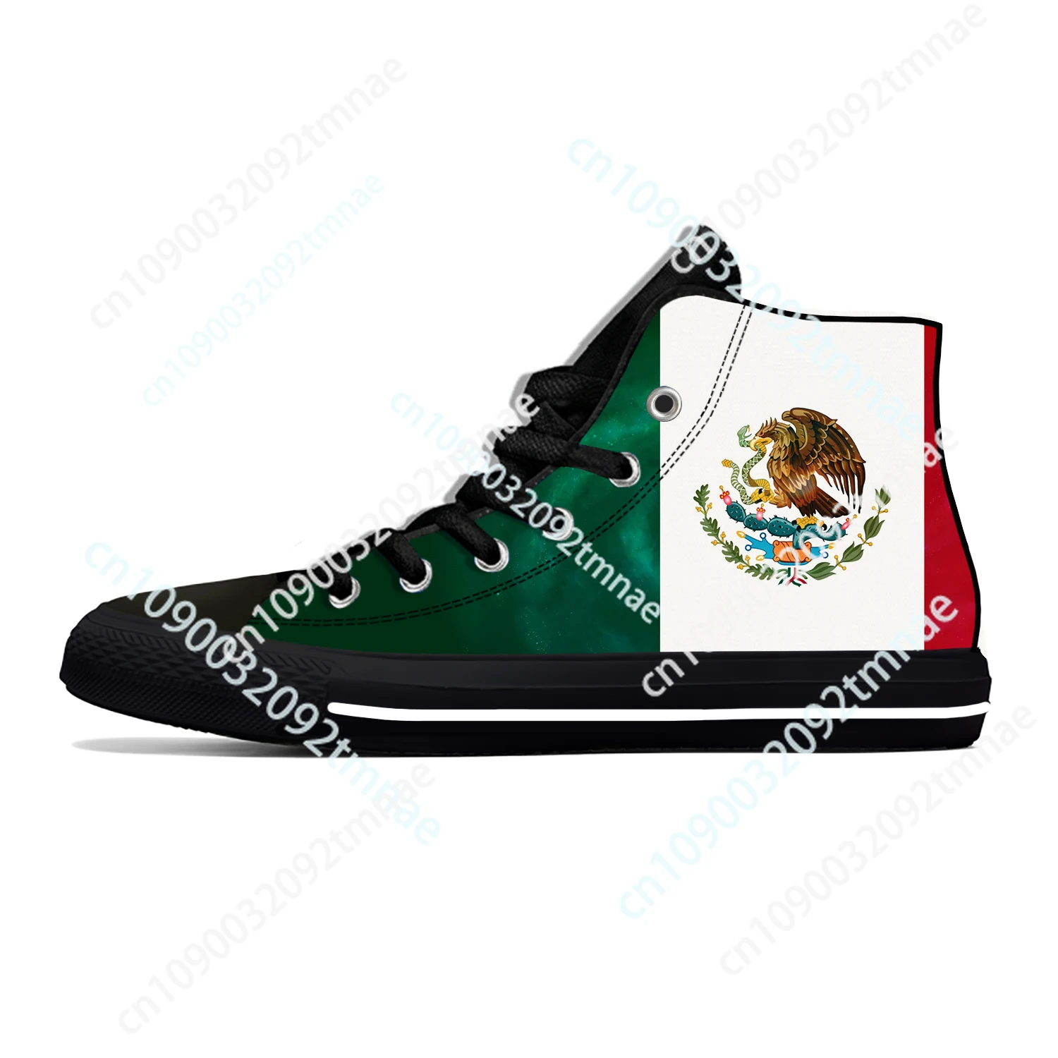 Mexico Mexican Flag Patriotic Pride Fashion Funny Casual Cloth Shoes High Top Lightweight Breathable Custom  Men Women Sneakers