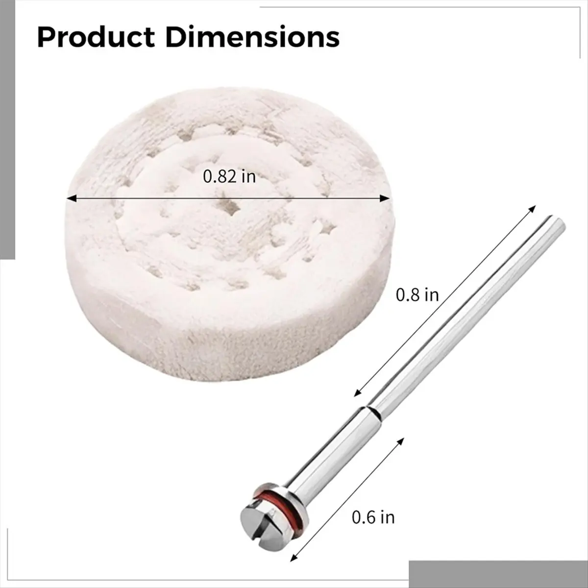 X16A Hot 24-Piece Buffing Wheel Set, 25 mm Mini Cotton Polishing Discs for Jewelry, Compatible with and Hand Drills, Metal Rods