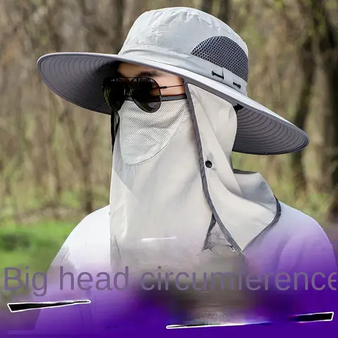 60-65cmXXL Big Face Significantly Thin Big Head Around Hat fisherman Cap Plus Size Large  Wide Brim Male Sun Hats Cover Facek