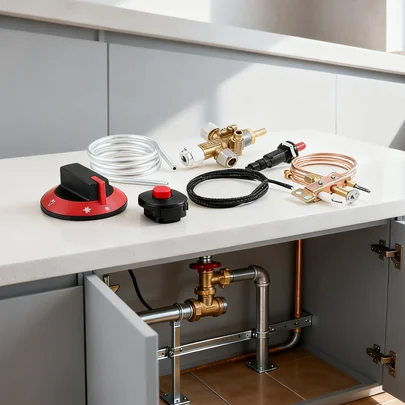 

1 комплект, прочная герметичная трубка 3/8 дюйма C, 3 выхода, газовый предохранительный регулирующий клапан LP с пилотной горелкой, термопара, пьезозажигатель, набор «сделай сам»