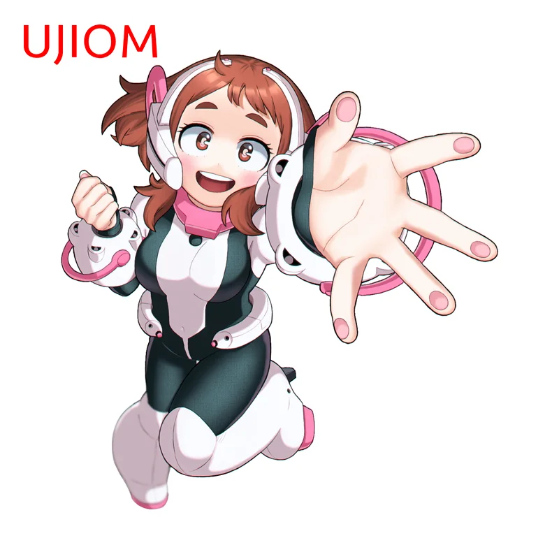 UJIOM Kawaii Fashion Ochaco الجدار ملصق فني مسلي الدائمة الموقف ملصق جدران مناسبة للأسطح الملساء