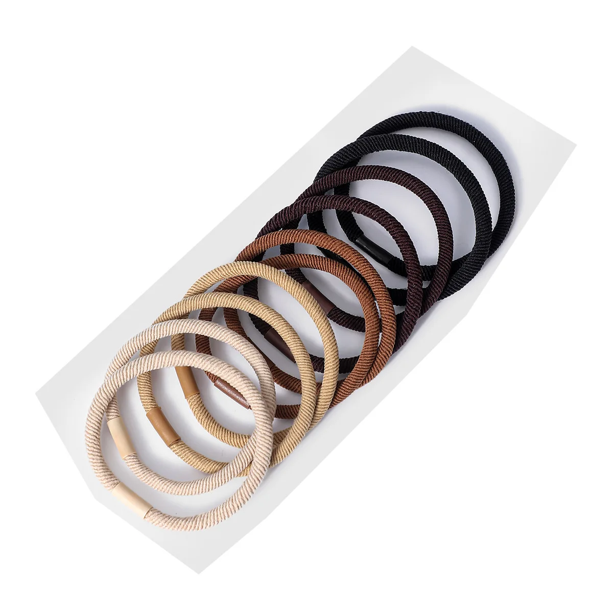 20Pcs Brown Color Twill Elastic Rubber Hair Bands Korean Simple Hair Rope Stretch Women Girls Hair Ties Scrunchies Accessories