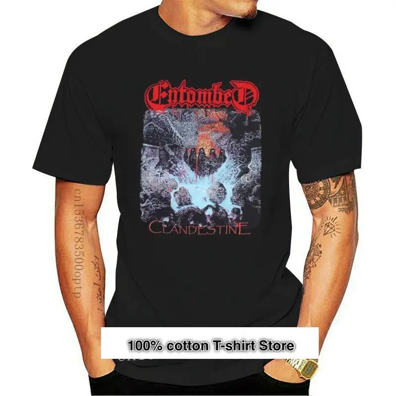 Ropa de hombre Entombed, camiseta negra de lanzador de perno de muerte, nihilista desatado, #3991