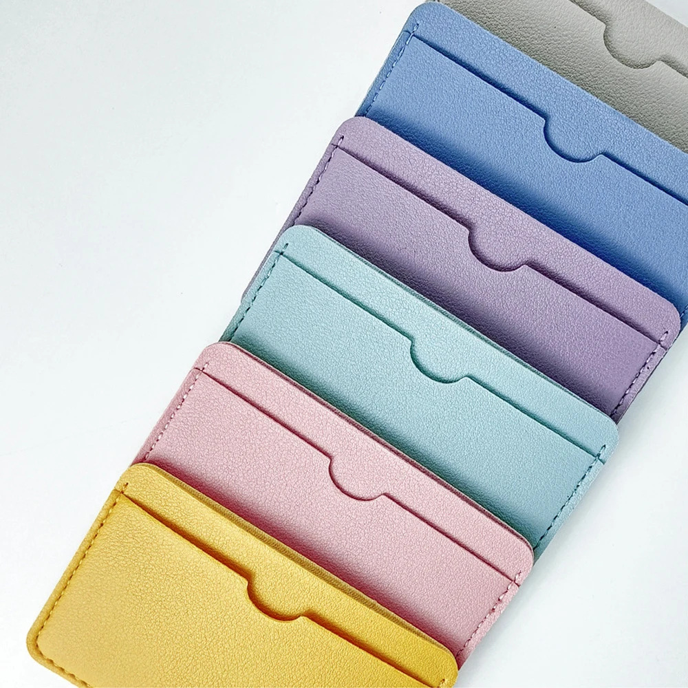 Card Holder Slim PU Leather Credit Card Holder Minimalist Bank Card Case ID Badge Holder for Women Men Business Travel