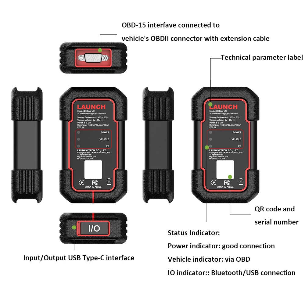 Launch x431 DBSCAR7 Bluetooth Connector Support CANFD DOIP Protocols FOR X-DIAG Auto Car Diagnostic Tool PK Thinkdiag 2 dbscar7