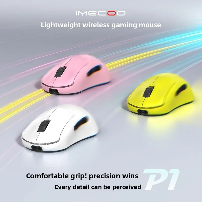 IMECOO P1 8000Hz 8K Polling Rate Lightweight Wireless Gaming Mouse, Ergonomic Skin-like Coating for CS2 Valorant FPS