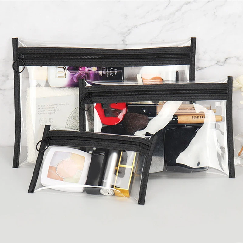 Transparent PVC Organizer for Cosmetics Bag Women Zipper Makeup Bag Case Travel Make Up Organizer Storage Bath Toiletry Wash Bag