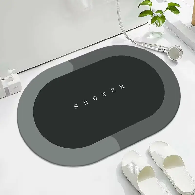 حصيرة أرضية الحمام سريعة الجفاف برسوم كرتونية، وسادة ماصة للطين المشطورة، باب المرحاض، وسادة قدم ماصة غير قابلة للانزلاق