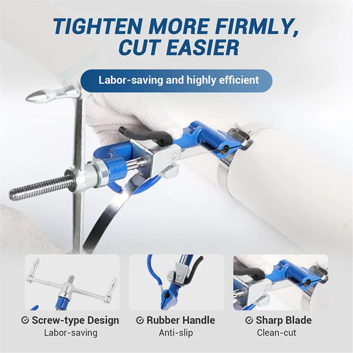 Stainless Steel Cable Tie Bundle Tool Tensioning Trigger Cable Cutter Stainless Steel Zip Hand Fastening Strap