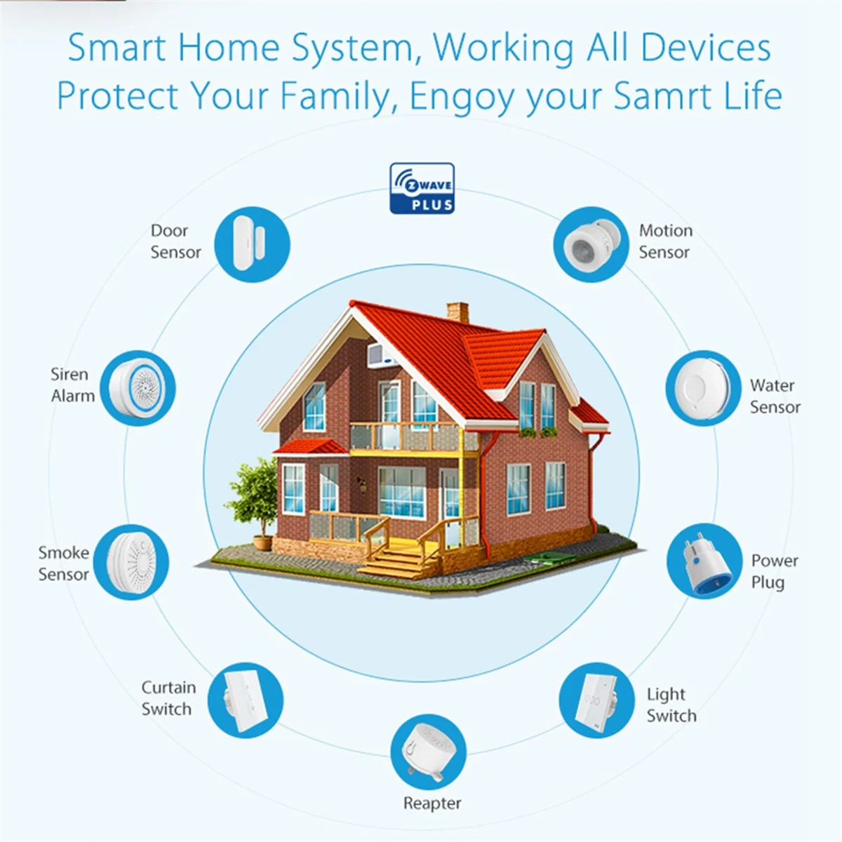 

A07I 4PCS Z-Wave 700 PIR Motion Detector with Temperature Humidity Light Sensor Home Automation Work with Smartthing Vera C