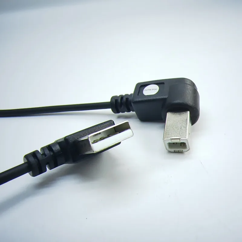 Wysuwany kątowy adapter USB typu A męski na B AM BM o kącie 90 stopni Konwerter Spiralny kabel do drukarki ze sprężyną zwijaną — zdjęcie 3