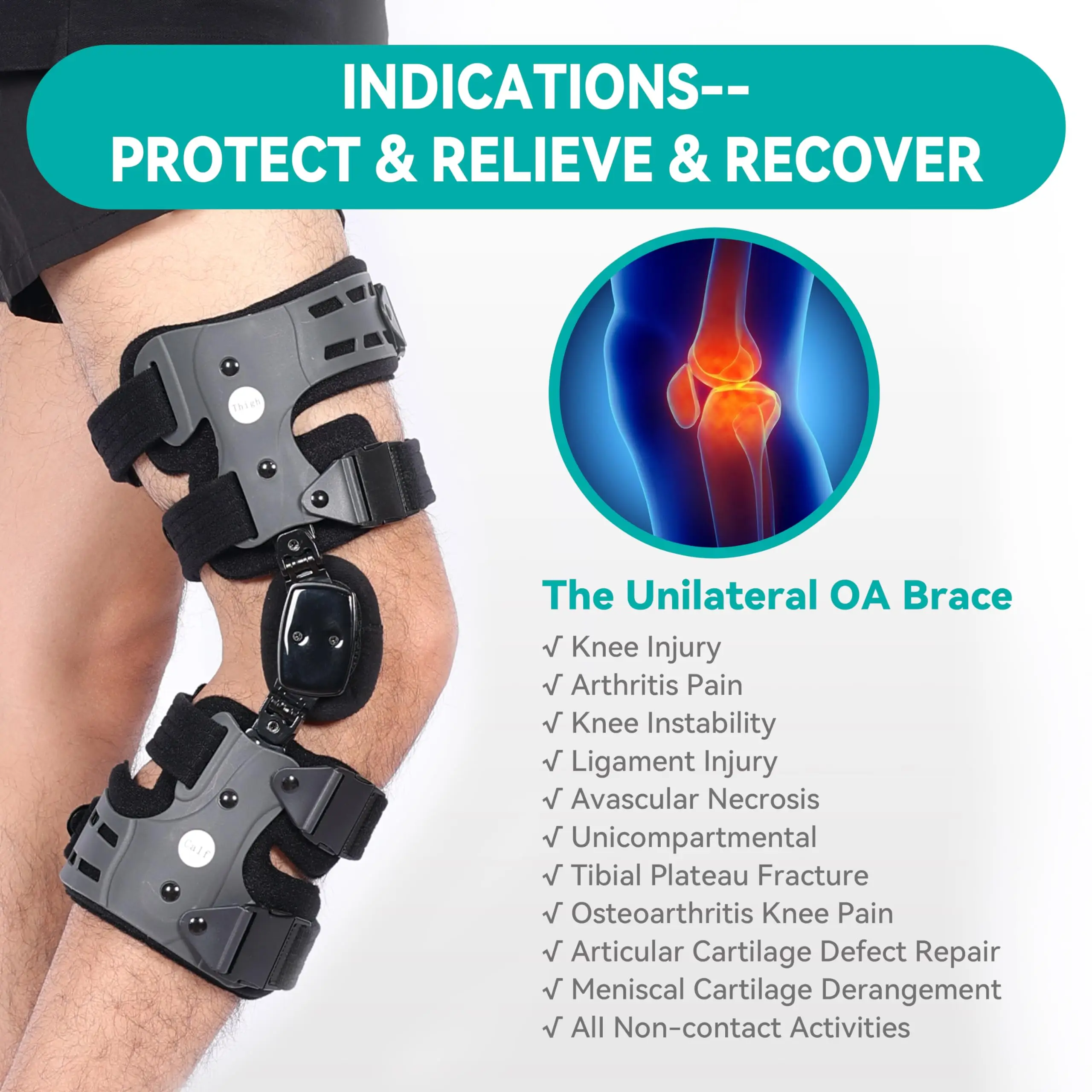 Unloader Knee Brace for Osteoarthritis Arthritis Pain, Cartilage Repair, Bone on Bone Knee Joint Pain, Degeneration Knee Support