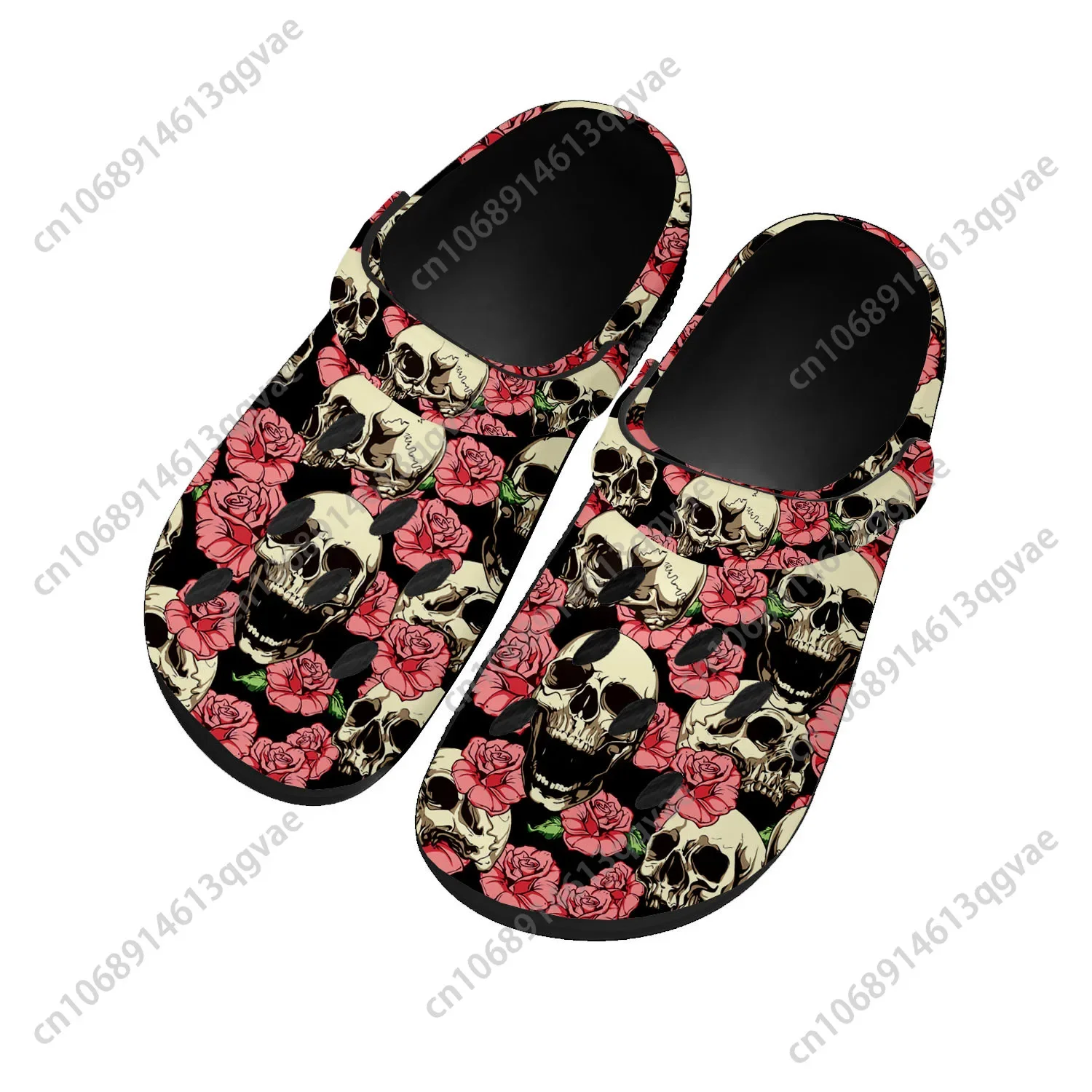 

Skull Pop Hot Fiery Home Clogs Custom Water Shoes Mens Womens Teenager Shoe Garden Clog Breathable Beach Hole Slippers Black